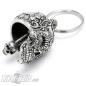 Preview: 3D Skull Biker-Bell Decorated With Flowers Mexican Candy Skull Ride Bell